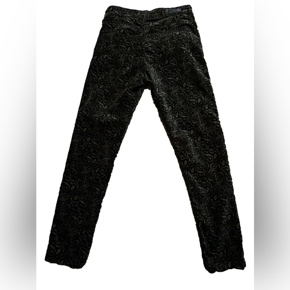 🏵AG Anthropologie Paisley Print Black Velvet The High Rise Stevie Ankle Jean 29 - Picture 2 of 5
